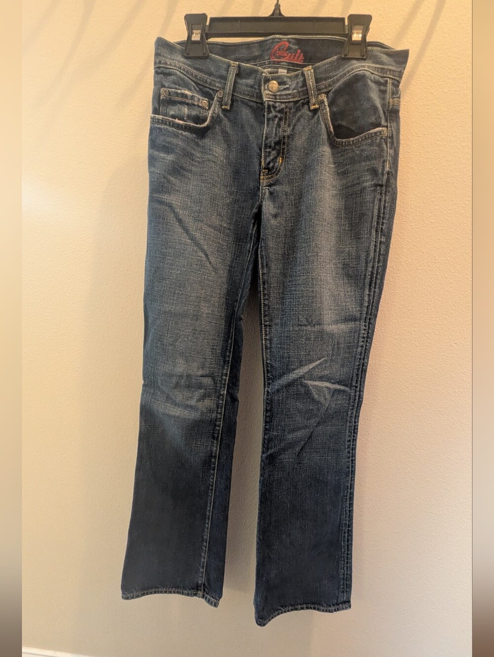 Vintage Y2K Blue Cult Distressed Low Rise Flare Jeans Size 28